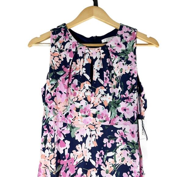 London Times Printed Sleeveless  Empire A-line  Midi Dress Size US 10P - Picture 3 of 11